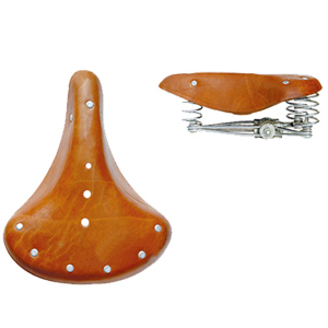 Brown saddle-leather saddle